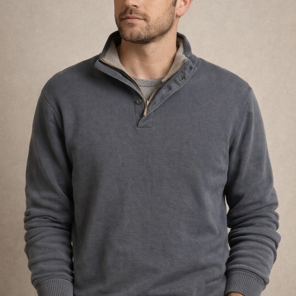 Van Heusen Other - Van Heusen Studio Men’s Quarter-Zip Button Combo Pullover – Size Large